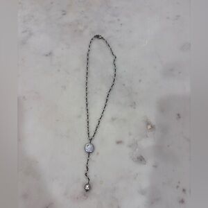 Pearl and Bead Lariat Pendant Necklace